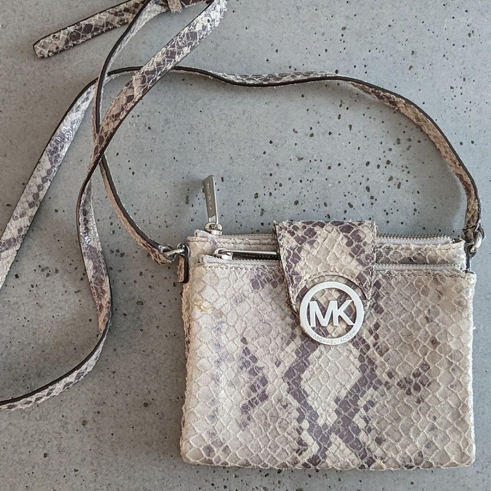 Michael Kors Leather Crossbody Bag - Snake Skin